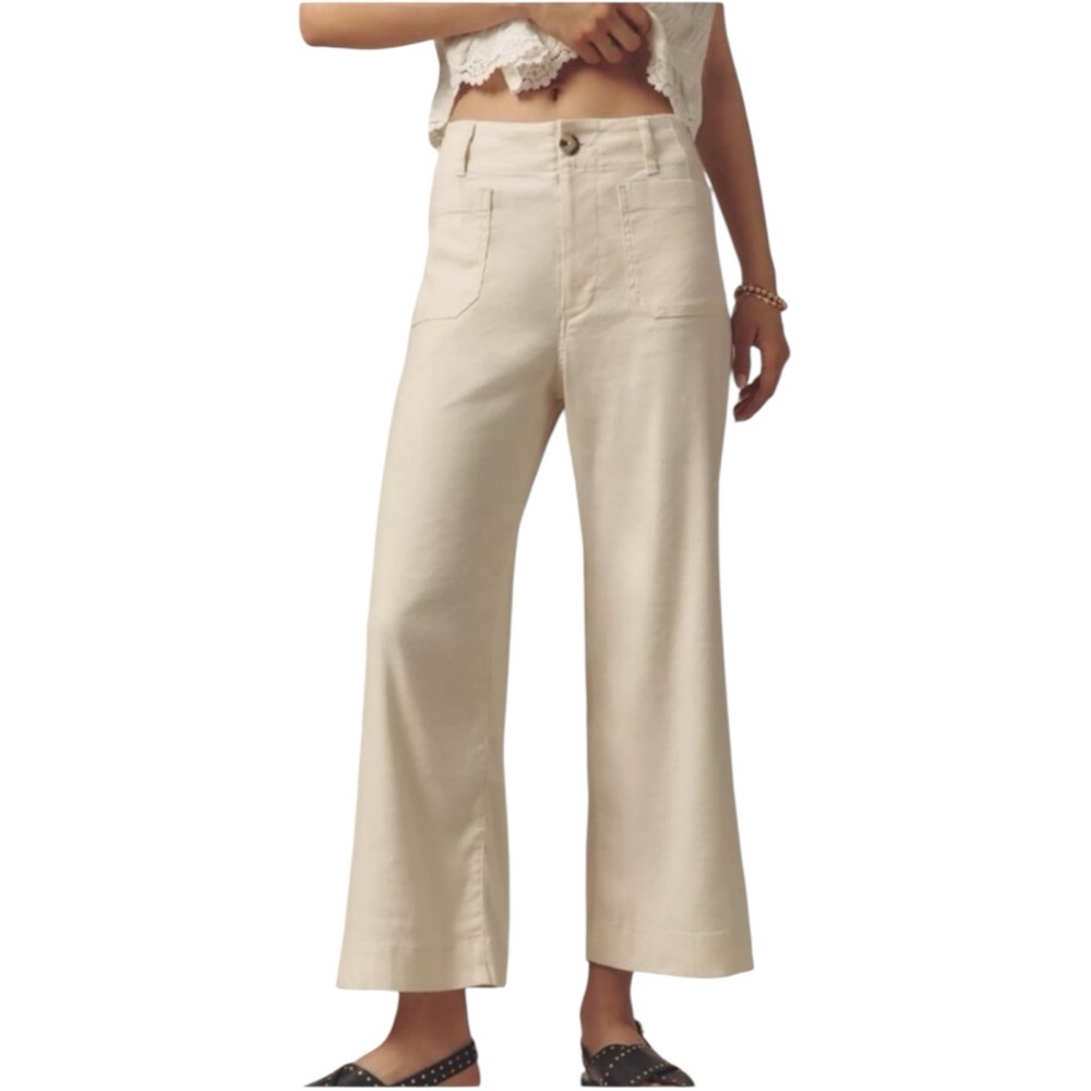 Maeve Cream Wide Leg Pants